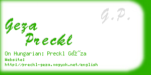 geza preckl business card